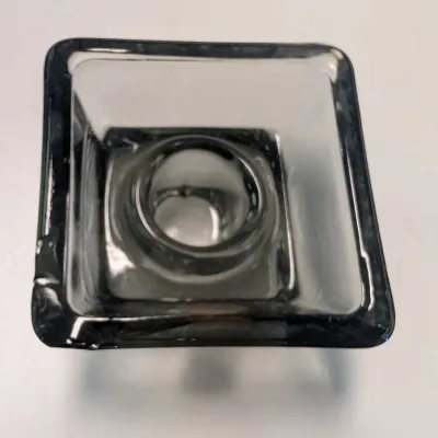 Vintage Mid Century Holmegaad Denmark Glass Candle-holders w/ Original Box, Vintage Danish Birthday Starburst Holders,