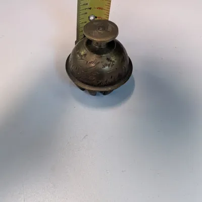 Vintage Brass Miniature Bells & Windmill Figurine - Set of 3