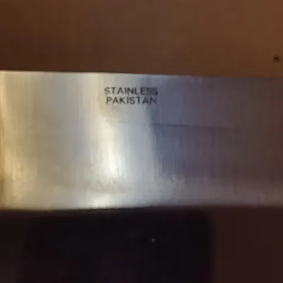 Long, Two Handed Stainless Sword with Sheath- Gold Toned Guard- Approx 51" Long