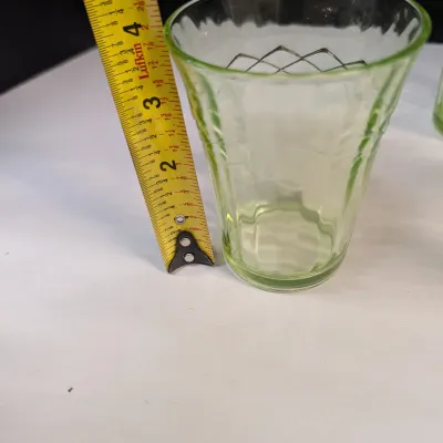 Set Criss-Cross Geometric Uranium Glass