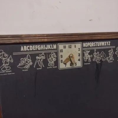 Vintage Mickey Mouse Disney Character Child's Learning Center Folding Chalkboard