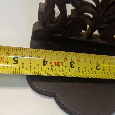 Wood Leaf Carved Trivet, Rosewood, Carved Hand & Foot, Carved Napkin Holder & Cherry Wood House Blessing Sign