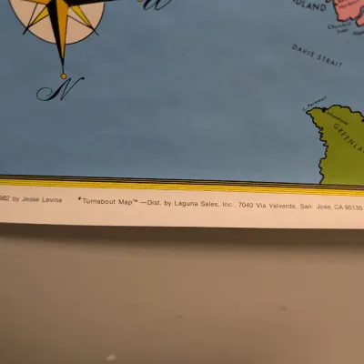 A New World Of Understanding Map 1982 Jesse Levine Turnabout Map 17 1/4" x 22 1/2" #4