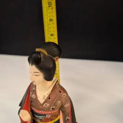 Vintage Hakata Urasaki Napco Japan Clay Figure Drinking Sake & Hakata Urasaki Napco Japan Clay Okusan Figure