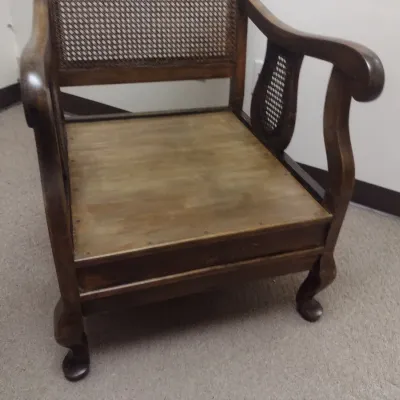 Mid Century Wood Frame Chair with Cane Back Chair