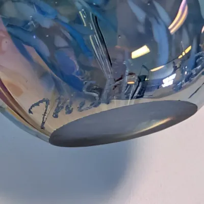 1984 Mount St. Helens Volcanic Ash Glass Egg Sculpture Signed MSH Paperweights