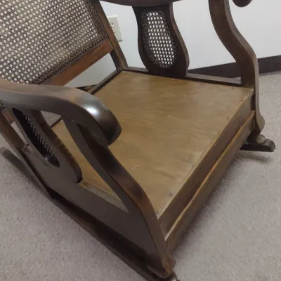 Mid Century Cane Back Rocking Chair