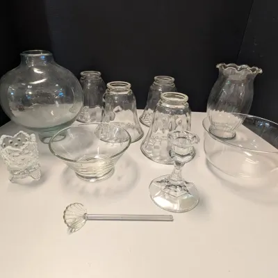 Glass & Crystal Lamp Shades, Vases, & Bowls
