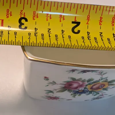 Floral Royal Worcester Egg Coddler, Royal Crown Derby Tudor Trinket Dish, Marlow Minton Trinket Dish & Toothpick Holder