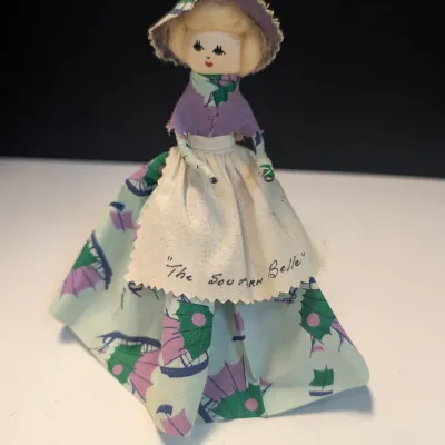 Vintage "The Southern Belle" Fabric Bell Doll