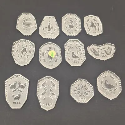 12 - Waterford Crystal Christmas Annual Tree Ornaments With Boxes