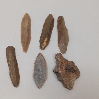 Collection of 6 Knapped Stone Artifacts, Blades & Arrowheads #2