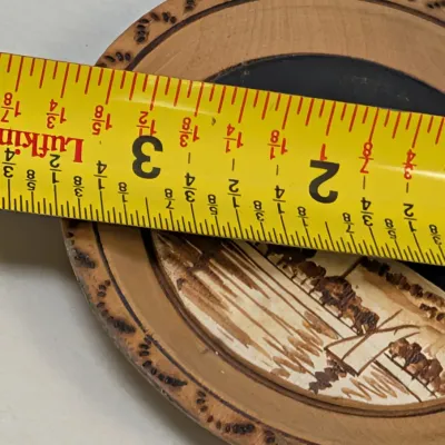3 1/2" Made In Greece Wooden Castle Wall Decor & Hand Turned Bowl