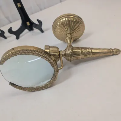 Vintage Brass Desk Magnifying Glass on Swivel Stand