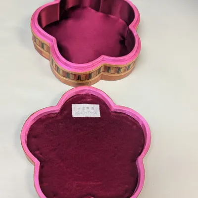 Vintage Straw Marquetry Trinket Boxes