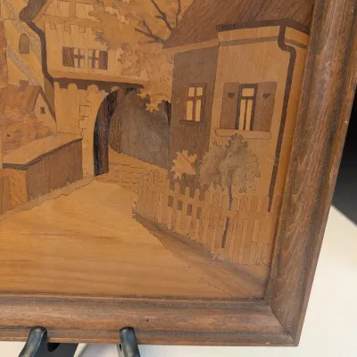 German Wood Inlay Artwork 13 1/4" X 11"