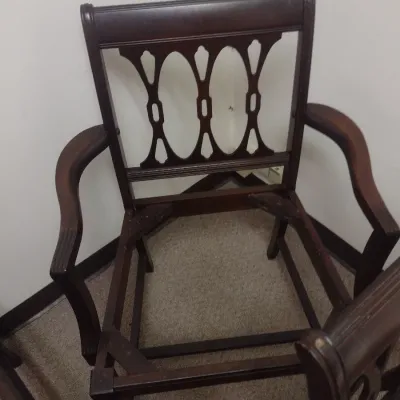 Set of Six Matching Vintage Chippendale Style Chairs