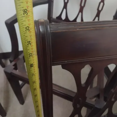 Set of Six Matching Vintage Chippendale Style Chairs