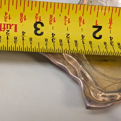 Vintage WMF Silver Plate & Crystal Glass Miniature Bowl With Spoon Leaf Design