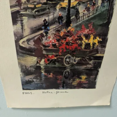 21 1/2" x 8 1/4" Vintage Paris Lithographs