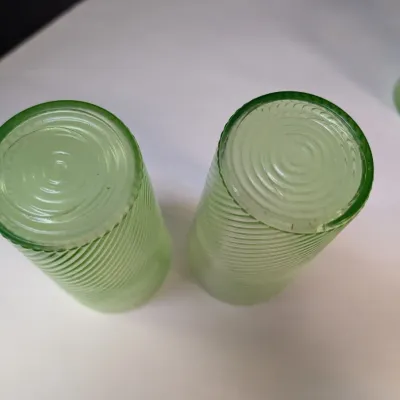 Set of 5 Rare 1930's Federal Glass "Corded Optic" Design