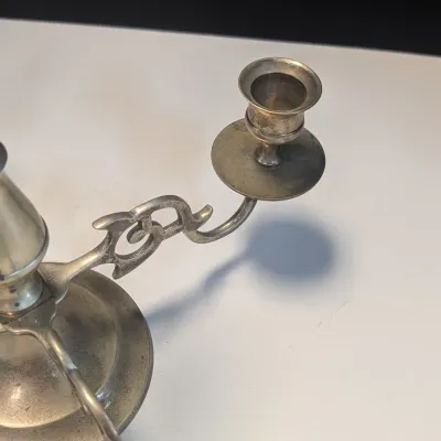 Vintage Brass 5-Candle Candelabra - 4 Arm Centerpiece