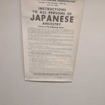 WWII Japanese Internment Order Poster 1942 Historic Reproduction 21 3/4" x 13 1/2"