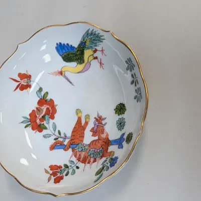 4 Trinket Dishes Kutani Yoshidaya Dish, Japanese Imari Bowl, Meissen Kakiemon Confectionery Bowl & Ceramic Dish w/ Chinese Ink Paint
