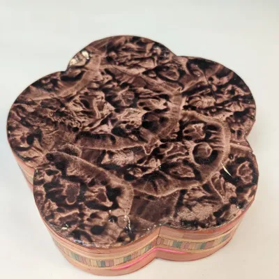 Vintage Straw Marquetry Trinket Boxes