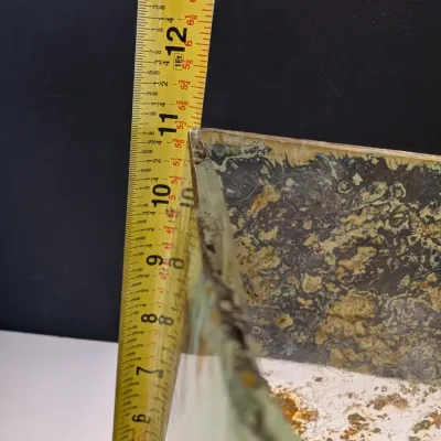 Green Speckled Tall Square Vase