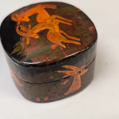 Hand Painted Lacquer Trinket/Pill Boxes