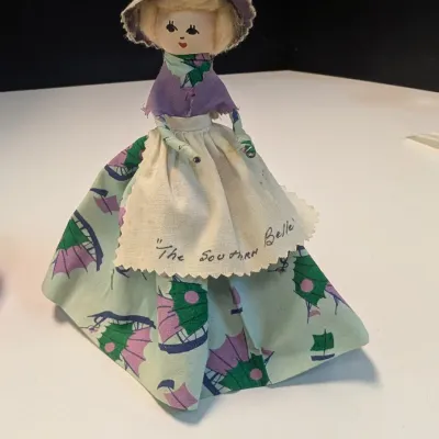 Vintage "The Southern Belle" Fabric Bell Doll