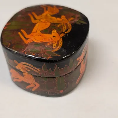Hand Painted Lacquer Trinket/Pill Boxes
