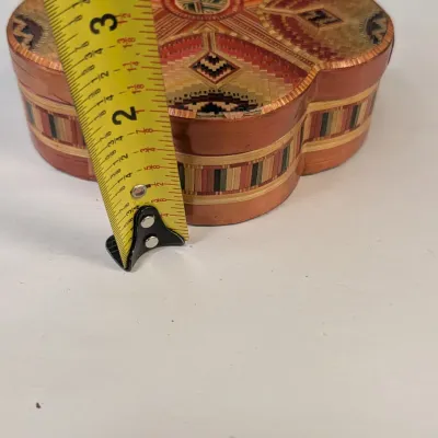 Vintage Straw Marquetry Trinket Boxes