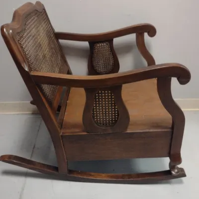 Wooden Rocking Chair with Cane Back