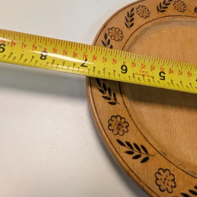 Wooden Plates w/Design On The Rim