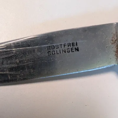 German Rostfrei Solingen Deer Hoof Handle Hunting Boot Knife & Sheath