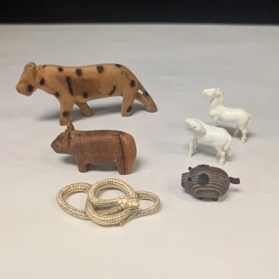 Wood & Porcelain Animal Figures