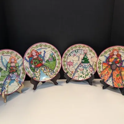 Jim Shore Angels Four Seasons Plates By Certified International