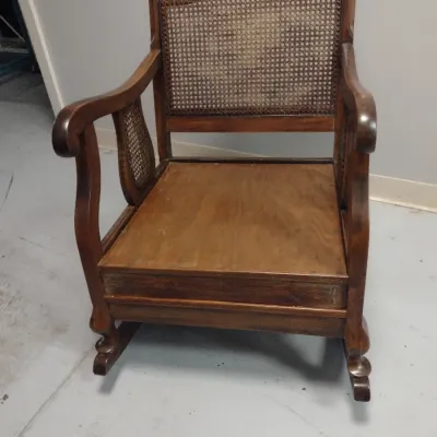 Wooden Rocking Chair with Cane Back