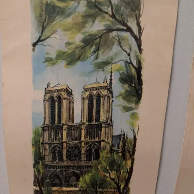 21 1/2" x 8 1/4" Vintage Paris Lithographs