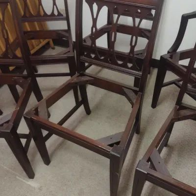 Set of Six Matching Vintage Chippendale Style Chairs