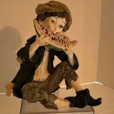 CAPODIMONTE STYLE “ BOY EATING WATERMELON “ FIGURINE 