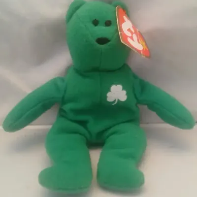 Ty Teenie Beanie Babies Erin the Bear w/ Heart Tag – McDonald’s Shamrock Bear