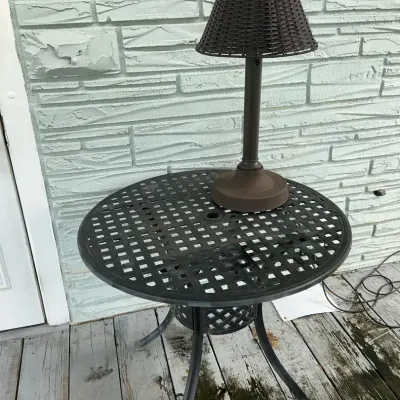 Patio Table And Lamp
