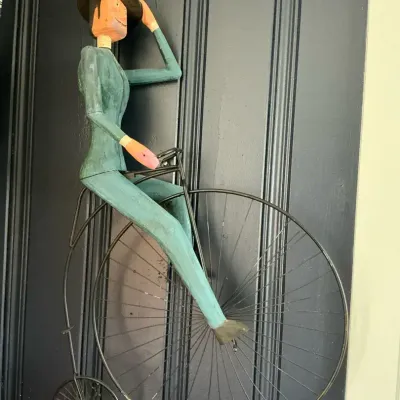 Curtis Jere Penny-Farthing Cyclist Wall Sculpture