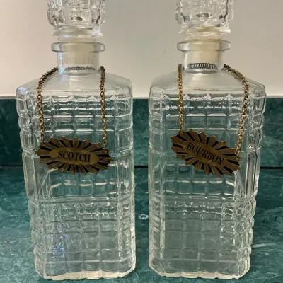 Cut Glass Decanters Pair