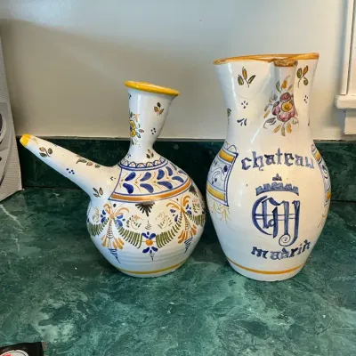 Talavera Style Botijo And Pitcher