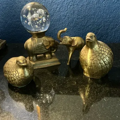 Brass Elephants And Birds