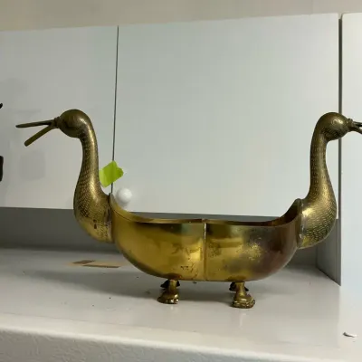 Peking Duck Brass Planter